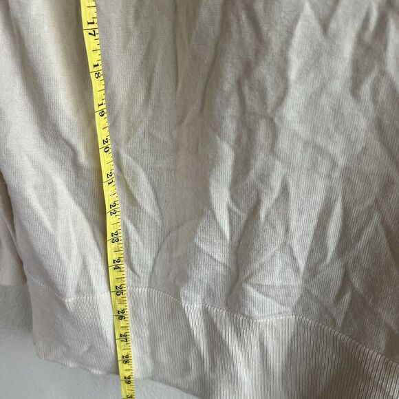 Banana Republic Merino Wool V Neck Button Cardigan Sweater Cream Women’s Large - Picture 6 of 7